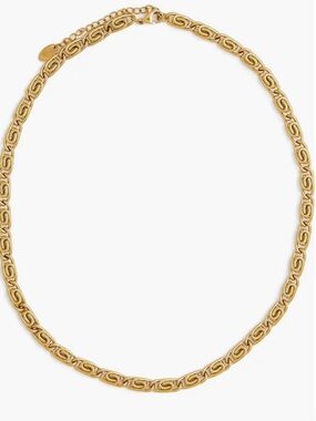 Classic Gold-Tone Curved Link Necklace for Women